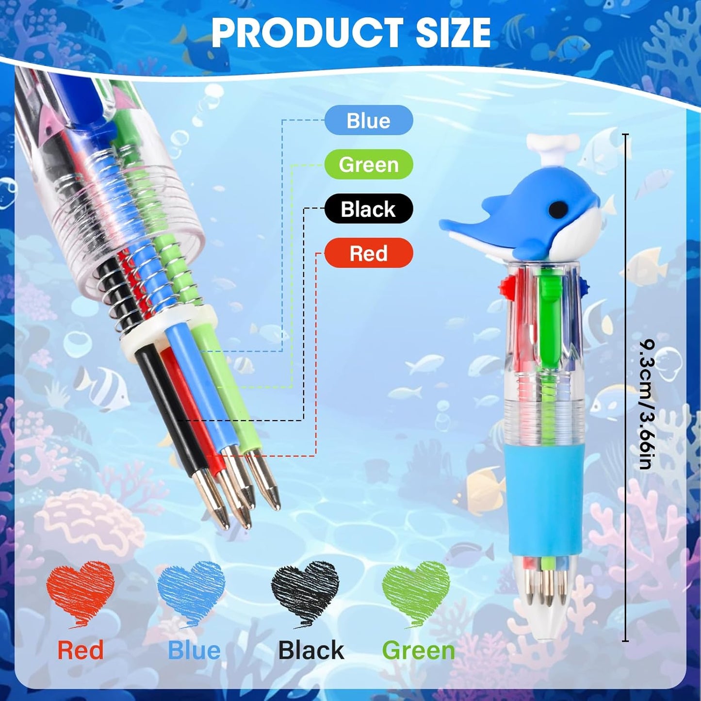 Ocean Animal 4-in-1 Multicolor Pens – Fun Writing Under the Sea